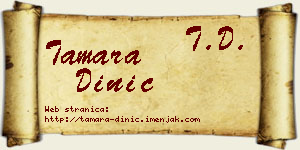 Tamara Dinić vizit kartica